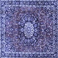 thumbnail image 1 of Ahgly Company Indoor Square Medallion Blue Traditional Area Rugs, 3' Square, 1 of 4