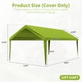 thumbnail image 2 of Pakunoda 12' X 20' Carport Canopy Replacement Cover, Portable Car Garage Shelter Party Top Tent with 34PC Ball Bungees, Grass Green (Only Cover, Frame Not Included), 2 of 8