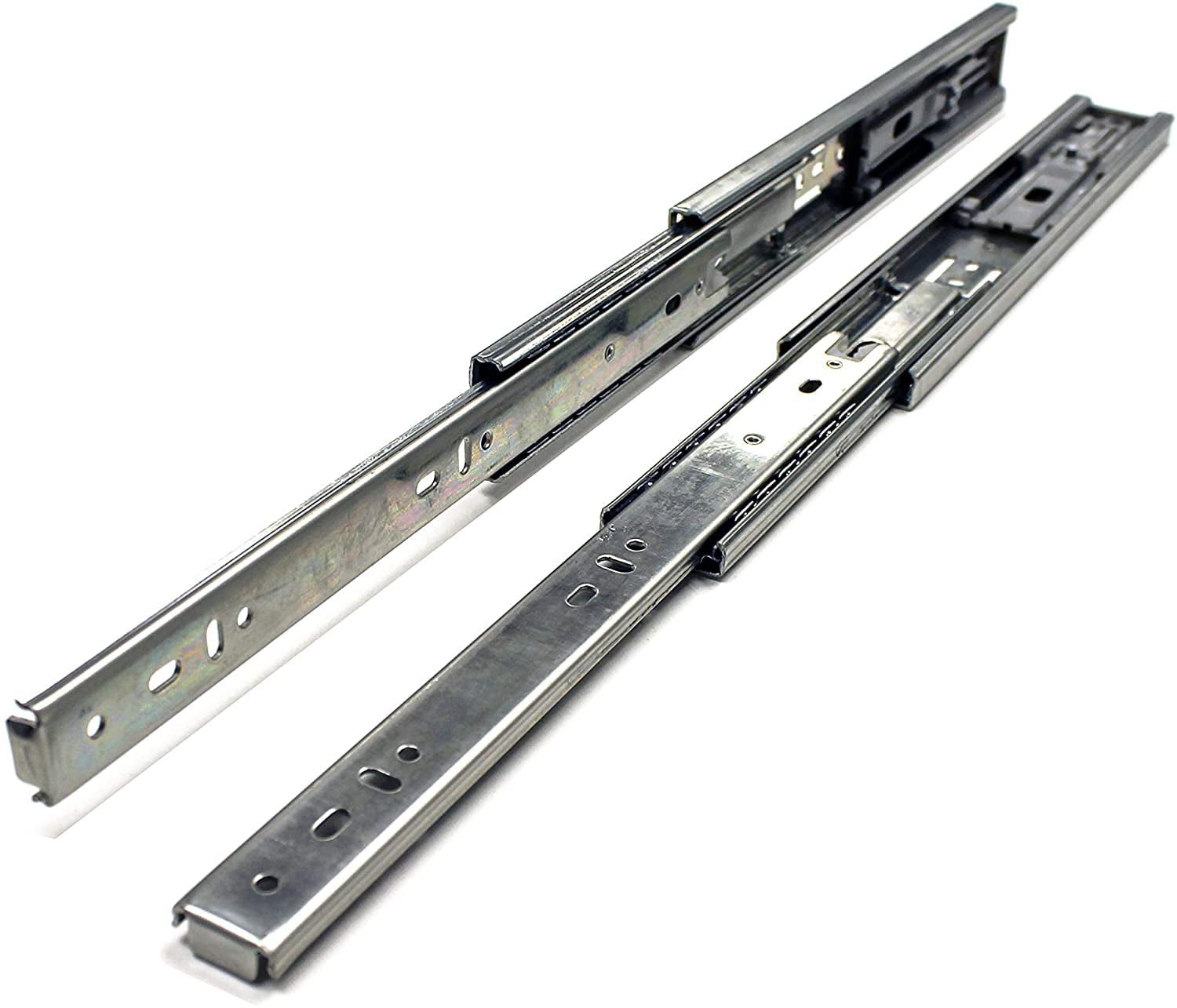 Full Extension 3 Section Ball Bearing Side Mounted Drawer Slider for Drawer Slide Under Stairs,Black-Closed100cm-stretched225cm SANJIANG Heavy Drawer Slides 
