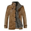 Fashion Mens Coats Winter Leather Jacket Parka Trench Coat Fleece Slim Tops Outwear