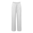 thumbnail image 5 of Gunia Wide Leg Pants For Women Casual Pants Elastic Waist Loose Fit Trousers Soft Flowy Straight Leg Pants Summer Flowy Pants, 5 of 5