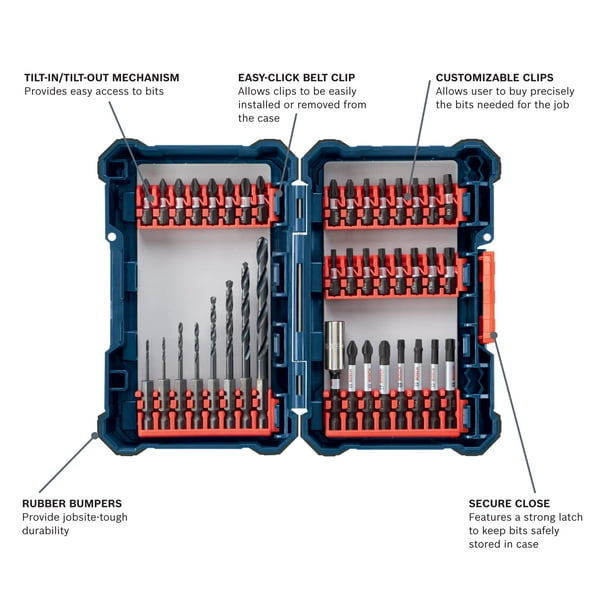 Bosch DDMS40 40 Piece Impact Tough Drill Drive Custom Case Set