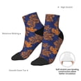 thumbnail image 4 of Bingfone Golden Maple on Navy Blue Design Patterned Men's Women's Casual Cotton Socks, 4 of 5