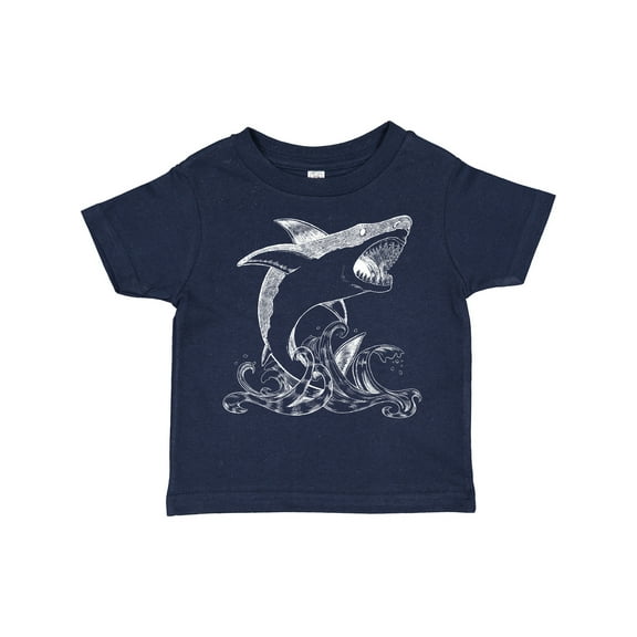 Inktastic Great White Shark Jumping in White Boys or Girls Toddler T-Shirt
