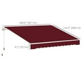 thumbnail image 3 of Outsunny 11' x 10' Retractable Awning Fabric Replacement Outdoor Sunshade Canopy Awning Cover, UV Protection, Wine Red, 3 of 10