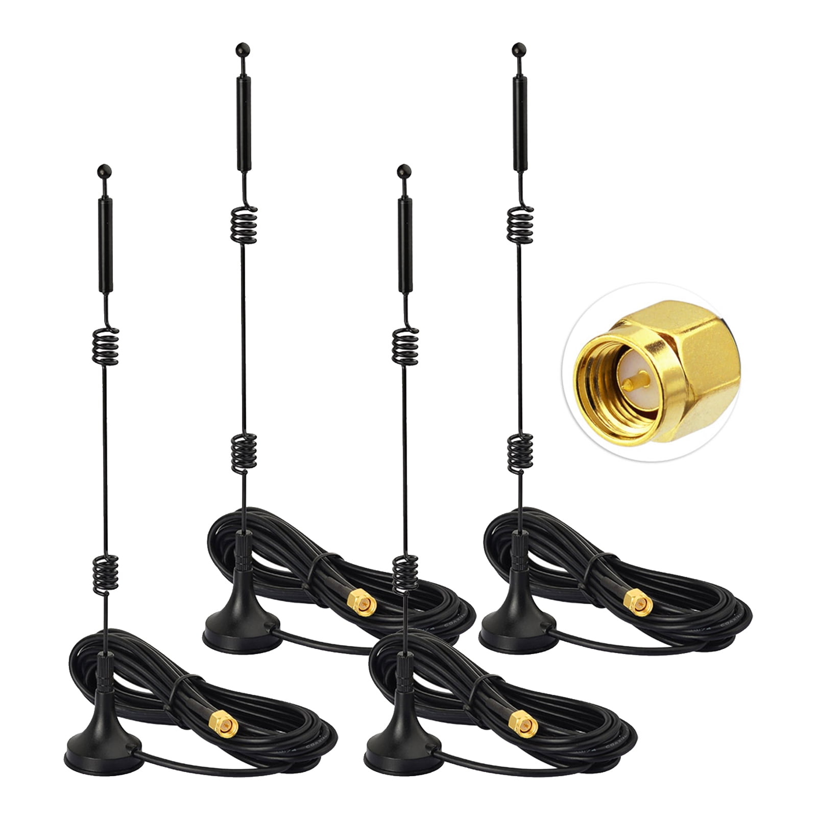 Eightwood Male Wi-Fi Antenna with Dual Band Magnetic Base for Wi-Fi Router Wireless 4 Pack