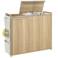 thumbnail image 1 of HOMCOM Bamboo Laundry Hamper with Removable Drawstring Bag, Natural, 1 of 10