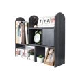 thumbnail image 1 of Adjustable Desktop Shelf Countertop Bookshelf Bookcase Wood Desk Organizer Office Supplies and Accessories Storage Display Rack, Black&Brown&Dark Gray, 1 of 5