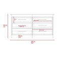 thumbnail image 2 of DEPOT E-SHOP Paris 6 Drawer Double Dresser -Six Drawers, Four Legs, Countertop-Light Oak/White. For Bedroom, 2 of 5