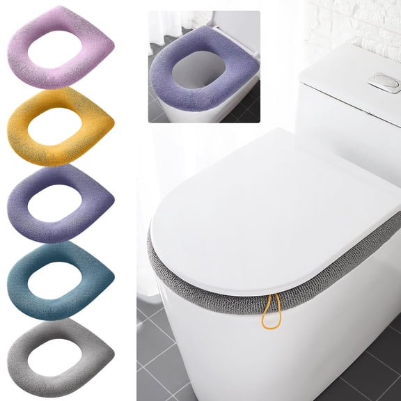 VWRXBZ Toilet Seat Cover, 17x14 Inch Cushion Thickened Toilet Cover Knitted Toilet Seat Cushion Washable Household Toilet Cover Winter Warm Toilet Seat Cover Mat Winter Accessory