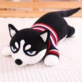 thumbnail image 1 of Nuevo suéter de peluche Husky a rayas para niños, juguete divertido, perro tumbado suave, animales, gris/negro, regalo de cumpleaños para niños zhangmengya LED, 1 of 2