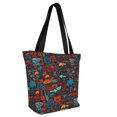 thumbnail image 2 of KLL Tote Bag for Women Doodle Barbeque Print Shopping Grocery Reusable Bags for Office School Shopping Travel, 2 of 6