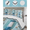 thumbnail image 4 of Quilts Twin Size, Nautical Lighthouse Soft Comforter Bedding Set for Bed, Ocean Starfish Anchor Sailboat Shell Lightweight Quilted Bedspread with Pillow Cover(2 Pieces) for All Season, 68x86 Inch, 4 of 6
