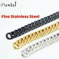 thumbnail image 2 of 10MM Mens Gold Black Miami Cuban Link Chain Necklace Stainless Steel Men Jewelry, 2 of 8