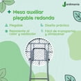 thumbnail image 3 of Mesa redonda plegable portátil de plástico blanco Jardimanía 81 cm x 110 cm x 81 cm, 3 of 8