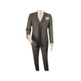 thumbnail image 2 of Men Suit BERLUSCONI Turkey 100% Italian Wool Super 180's 3pc Vested #Ber6 Brown, 2 of 11