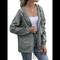thumbnail image 2 of Impermeables para Mujer, Impermeables, Resistentes Al Viento, Ajustables, con Capucha y Bolsillos. Gris XXL, 2 of 9