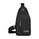 thumbnail image 2 of Mochila bandolera | Bolsa de pecho multiusos con orificio para auriculares – Nylon ligero, correa ajustable, gran capacidad, viajes y senderismo, 12,2"x6,7"x2" – Azul, Gris, Negro, 2 of 7