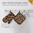 thumbnail image 4 of Yayeee Oven Mitts and Pot Holder Set of 4 Heat Resistant Kitchen Gloves Baking Hot Pad, Leopard Pattern, 4 of 5