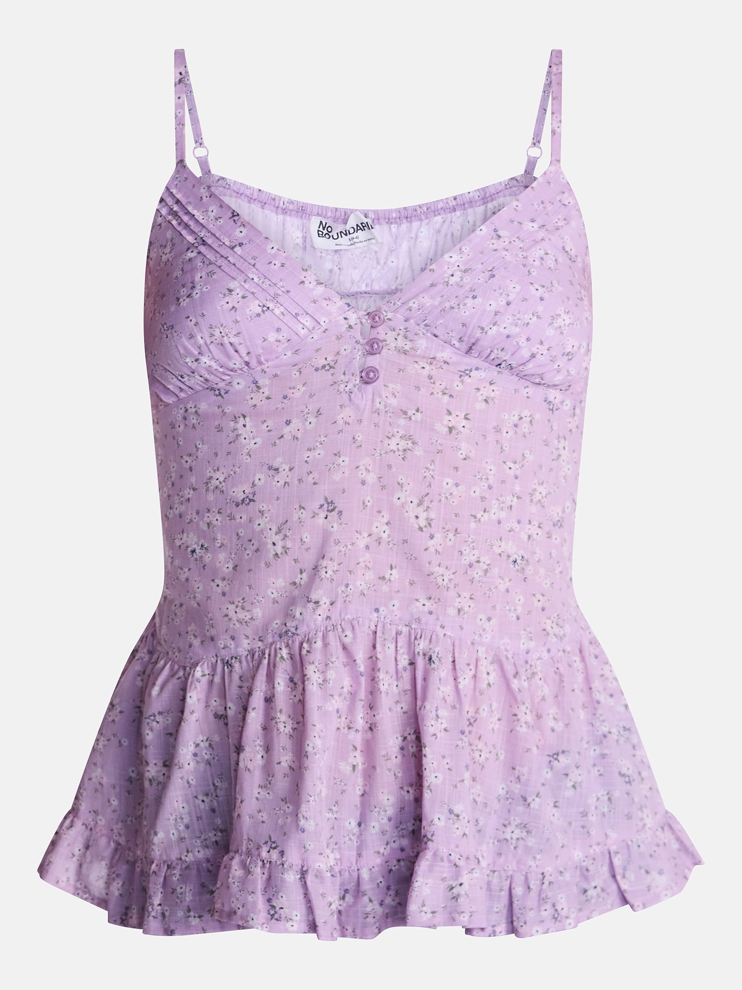 No Boundaries Tiered Woven Cotton Cami, Women's XXS-XXL
