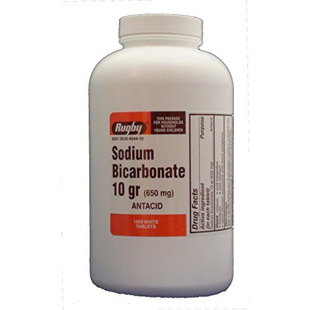 Rugby Sodium Bicarbonate Tablets, 650 mg, 1000 Count