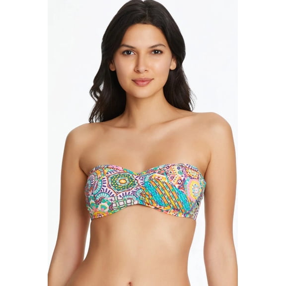Bleu Swimwear Seriously Sunny Bandeau Bikini Top with Molded Cups