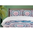 thumbnail image 2 of Ambesonne Roses Duvet Cover Set, Flowers in Dreamy Galaxy Art, King, Sea Blue Lavender Blush, 2 of 4