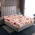 YST Xmas Decor Bedding Set For Girls Kids, Santa Claus Fitted Sheet