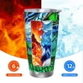 thumbnail image 6 of Cauagu Colorful Stained Glass Crocodile Pattern 20oz Tumbler,Stainless Steel Vacuum Insulated Tumbler with Lid Insulated Coffee Mug Thermal Cup with Splash Proof Sliding Lid-Straw Three-piece Set, 6 of 8