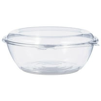 Dart Tamper-Resistant, Tamper-Evident Bowls with Dome Lid, 48 oz, 8.9" Diameter x 3.4"h, Clear, Plastic, 100/Carton