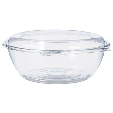 Dart Tamper-Resistant, Tamper-Evident Bowls with Dome Lid, 48 oz, 8.9" Diameter x 3.4"h, Clear, Plastic, 100/Carton