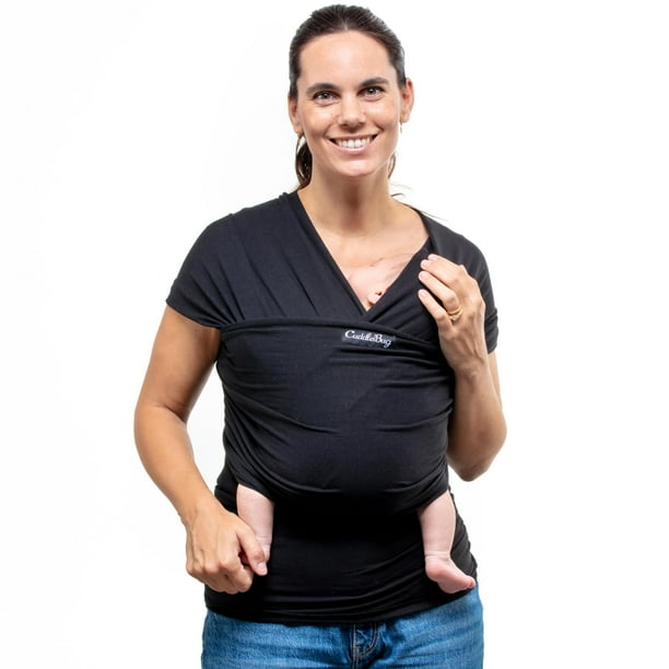 Cuddlebug Baby Wrap - Envoltura portabebés manos libres - Portabebés suave y elástico - Portabebés recién nacido a niño de 7 a 35 libras - Envoltura para portabebés de talla única - Envoltura saludabl