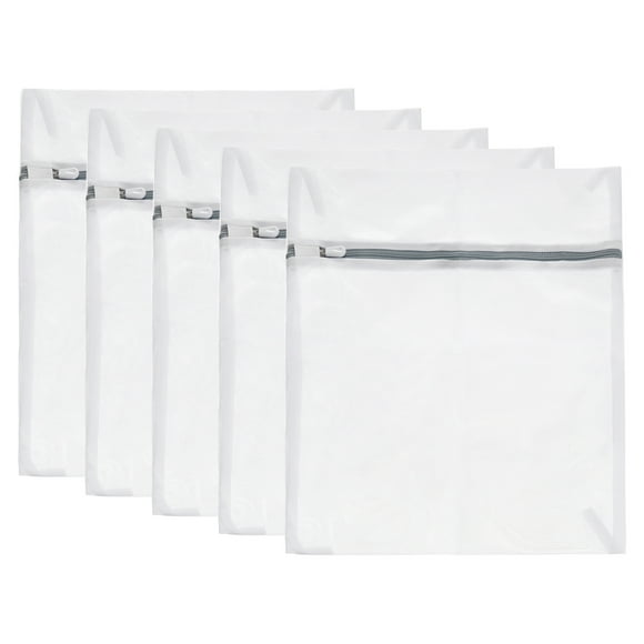 Malla Lavandería Bolsas, 5uds 11.8x15.7 Malla Lavado Bolsas Fina Red Viaje Almacenamiento Organizar Bolsa con Cremallera para Ropa Delicada Lavandería Calcetín, Gris