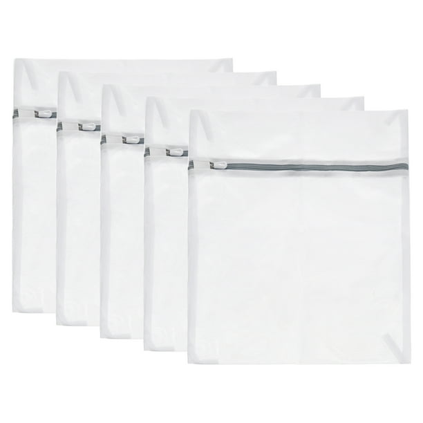 Malla Lavandería Bolsas, 5uds 11.8x15.7 Malla Lavado Bolsas Fina Red Viaje Almacenamiento Organizar Bolsa con Cremallera para Ropa Delicada Lavandería Calcetín, Gris