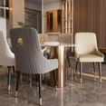 thumbnail image 4 of Wisfor Set of 2 Microfiber Leather Dining Chairs Soft Upholstered Kitchen Chairs Seat,Grey Colour, 4 of 13