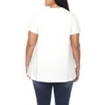 thumbnail image 3 of White Mark Women's Plus Size Crisscross Neck Short Sleeve Top, 3 of 5