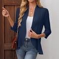 thumbnail image 6 of Stamzod Summer Cardigans for Women Lightweight 3/4 Sleeve Open Front Cardigan Dressy Casual Loose Fit Cover Up Navy XXL, 6 of 9