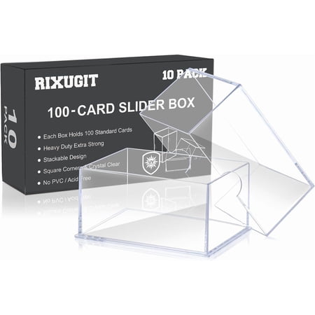 10-Pack 100-Count Deck-Case Card-Box - 2 Piece Trading Card Storage Box, Trading Deck Boxes, Clear Case Collection Storage Box for Gaming, Sports, Playing