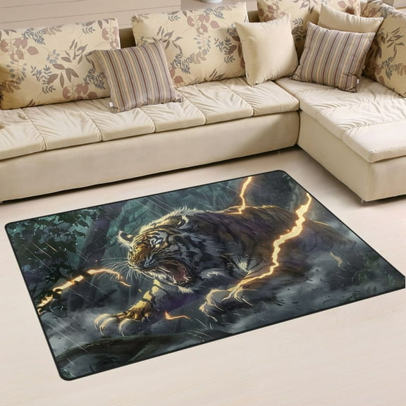 Ryvnso Tiger at Forest Area Floor Mat Non-Slip Carpet Soft Rugs Doormats 31" x 20"