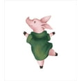 thumbnail image 3 of Ambesonne Farm Animal Duvet Cover Set, Dancing Pig in Sweater, Twin, Rose Reseda Green White, 3 of 3