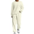 thumbnail image 2 of Ashirexll Womens Winter Outfits Outfits for Womens Ribbed Knit Loose Casual Two Piece Set Comfortable Daily Outfit, 2 of 7