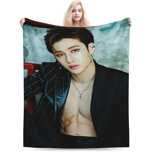 Stray Kids Bangchan Blanket Ultra-Soft Micro Fleece Blankets Throw Blankets Decoration Gift for Decor Home Sofa,Office,Dormitory Bed car Camp Couch All Seasons