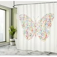 thumbnail image 4 of Ambesonne Music Note Shower Curtain, Butterfly with Notes, 69"Wx70"L, Multicolor, 4 of 4