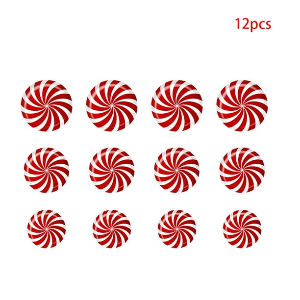 Pegatinas de pared de piso de Navidad DIY calcomanías murales de caramelo extraíbles autoadhesivas decoración del hogar 12 Piezas Advancent HA001836-00