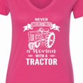 thumbnail image 4 of Inktastic Tractor Woman Women's V-Neck T-Shirt, 4 of 5