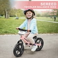 thumbnail image 4 of Bicicleta Balance SEREED para niños pequeños de 2 a 5 años con placa personalizada, color rosa, 4 of 9