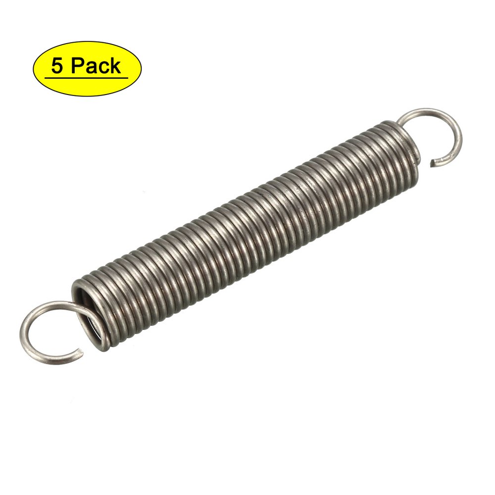 1.2x10x70mm Stainless Steel Small Dual Hook Tension Spring, 5pcs