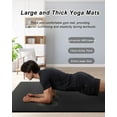 thumbnail image 4 of YR Thick Yoga Mat 15mm NBR 78"x35" Wide Exercise Workout Mats for Home Gym Floor Fitness Pad Black, 4 of 10