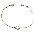 thumbnail image 5 of Mini pulsera trébol de cuatro hojas flor única llena de diamantes versión alta oro rosa nácar natural versátil llena de diamantes cornalina, 5 of 5