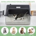 thumbnail image 5 of Enclosed Stainless Steel Cat Litter Box with Lid, Deep Pan Cat Litter Box with Scoop, Odor-Controlled Cat Toilet for Indoor Cats, 5 of 7